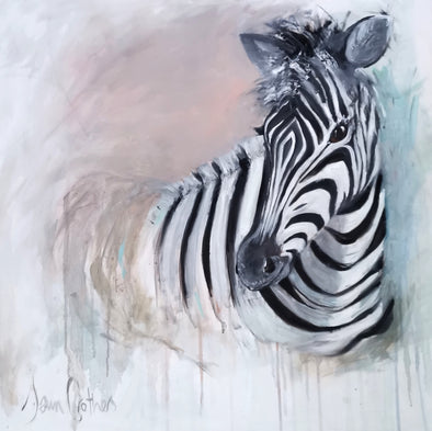 Adah the Zebra - Original Oil Painting