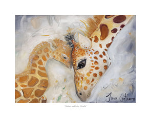 Mother and baby Giraffe- Ltd Edition Print - dawncrothers