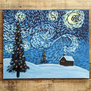 Christmas Van Gogh Starry Night Adult Paint & Sip Evening - Tuesday 3rd December 2024