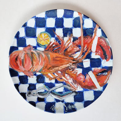 Lobster Platter - Original Painting on a ceramic Plate