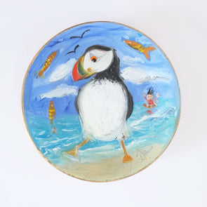 A Day at the Seaside - Original Painting on Porcelain Bowl - dawncrothers