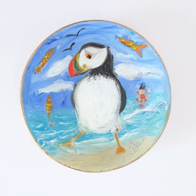 A Day at the Seaside - Original Painting on Porcelain Bowl
