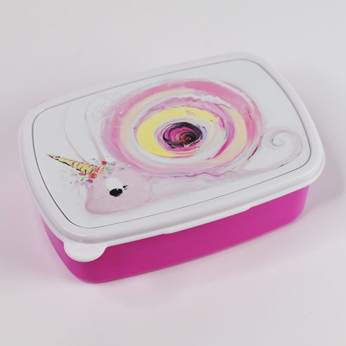 Angel the Unicorn Snail Kids Lunch Box - dawncrothers