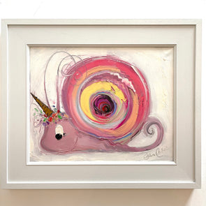 Unicorn Snail - Original Oil Painting - dawncrothers