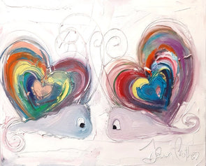 The Rainbow Love Snails - Original Painting - dawncrothers
