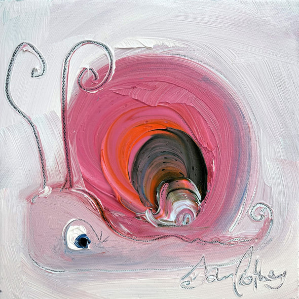 Rosie the snail - original oil painting