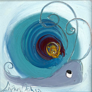 Cyan the snail - original oil painting