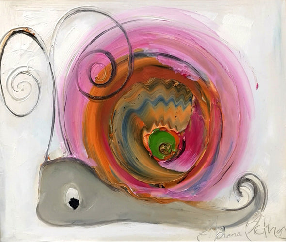 Olivia the Snail - Original Oil Painting