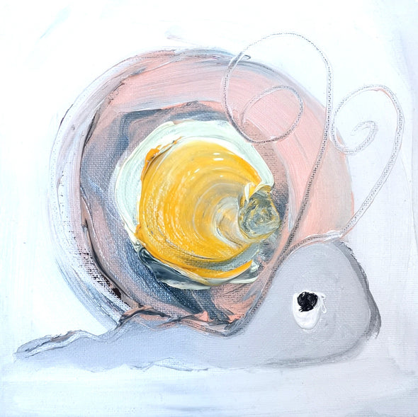 Peaches the Snail- Original Oil Painting