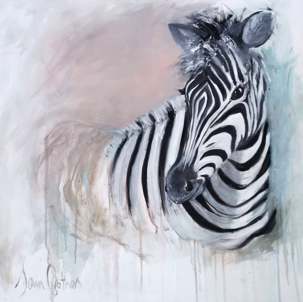 Adah the Zebra - Original Oil Painting