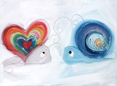 Love and Hope Snails- Original Oil Painting