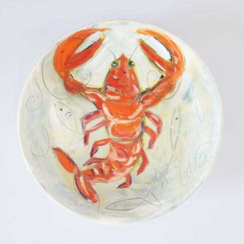Lobster Bowl - Original Painting on Porcelain Bowl - dawncrothers