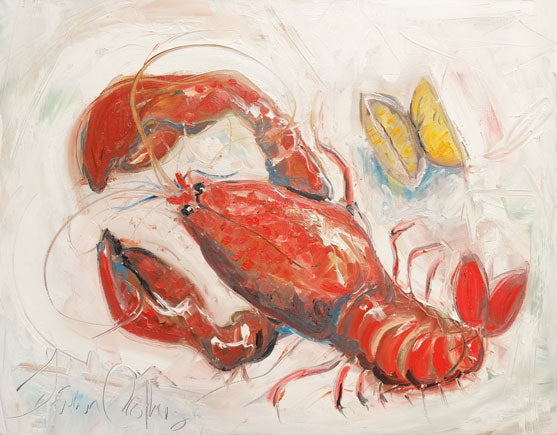 Lobster with Lemons - Original Oil Painting - dawncrothers
