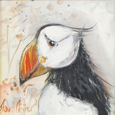 Proud Puffin - Original Oil Painting - dawncrothers