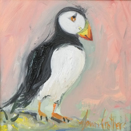 Puffin Stroll I - Original Oil Painting