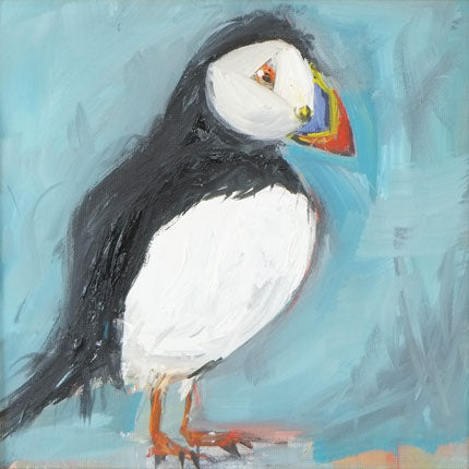 Puffin Stroll II - Original Oil Painting