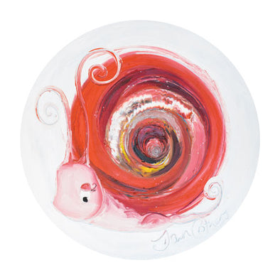 Ruby the Snail - July Birthstone Ltd Edition Print - dawncrothers