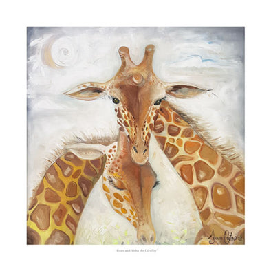 Rudo and Aisha the Giraffes - Ltd Edition Print