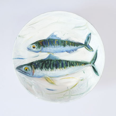 Two Mackerel - Original Painting on Porcelain Bowl - dawncrothers