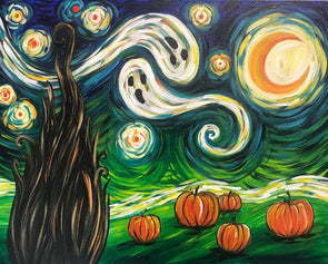 Family Halloween 'Halloween Starry Night' Painting Evening - Friday 23rd October 2020 - dawncrothers